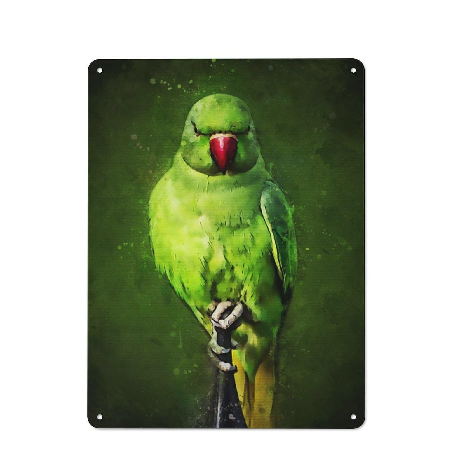 Green Parrot Retro Tin Sign 40x30cm for Living Room Or Hallway, for Cooler-season Styling in Living Room And Hallway