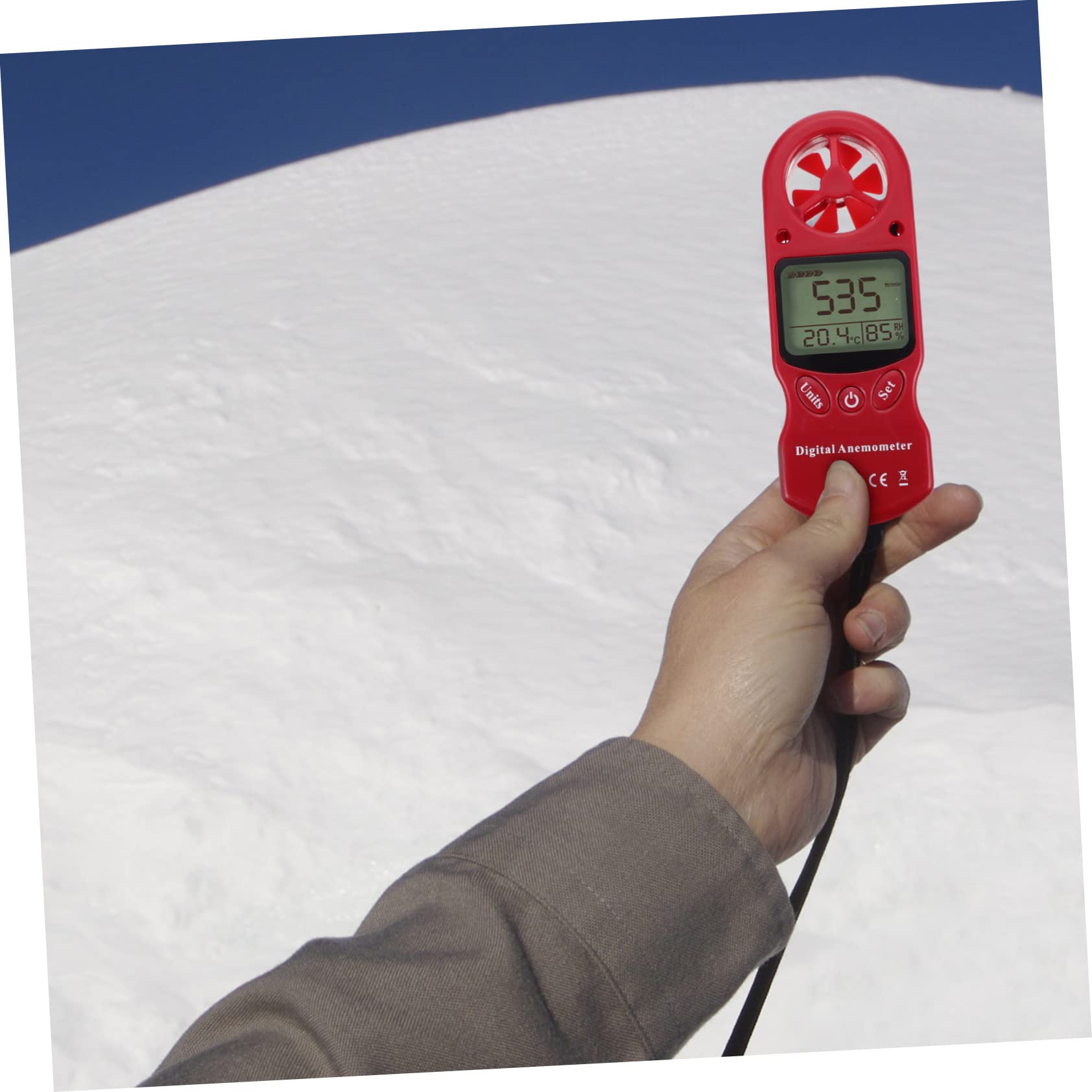 Cabilock Mini Higrotermógrafo Anemómetro Portátil con Pantalla Lcd, Medición de Temperatura y Velocidad del Aire, sin Batería, para Uso Industrial