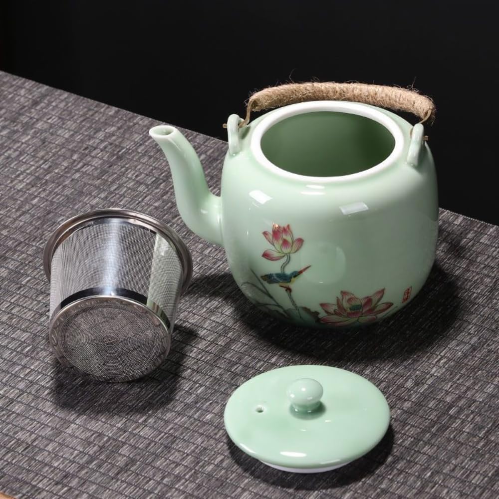 Service à thé en céladon 7 pièces avec Tasses à thé minimalistes Modernes en céramique Chinoise