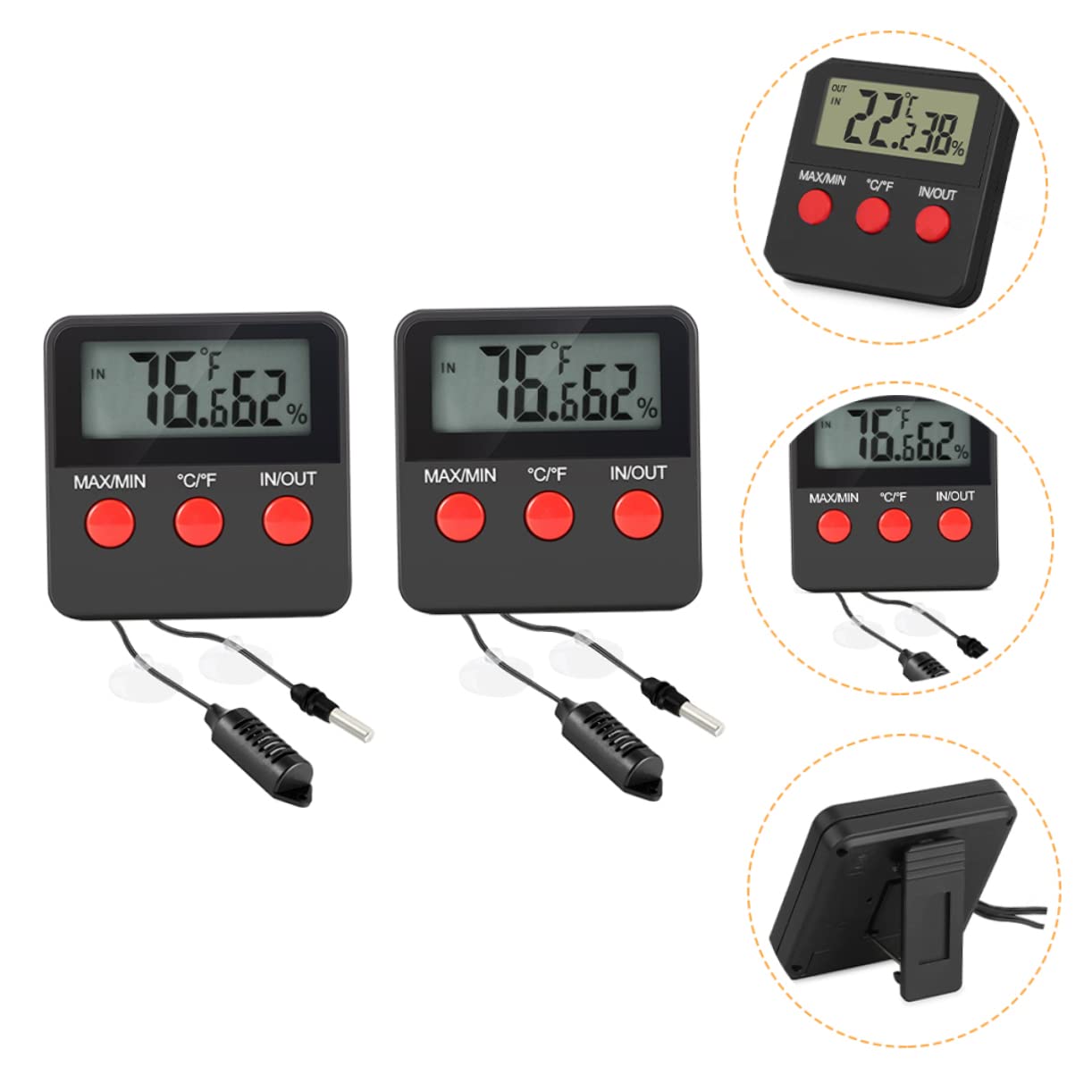 DOITOOL 4juegos Digital Higrómetro Para Terrario De Reptiles Medidor De Temperatura y Humedad Pantalla Para Lagartos y Huevos Sensor Preciso y Rápido