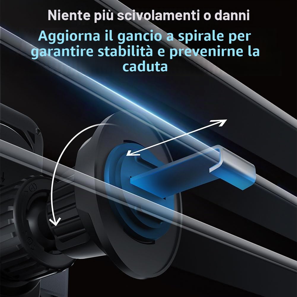 Caricabatterie da auto wireless da 15 W e supporto per telefono, supporto caricabatterie da auto wireless, Auto-Bloccaggio Porta Cellulare Auto per iPhone, per Samsung, per Huawei, per LG(nero)