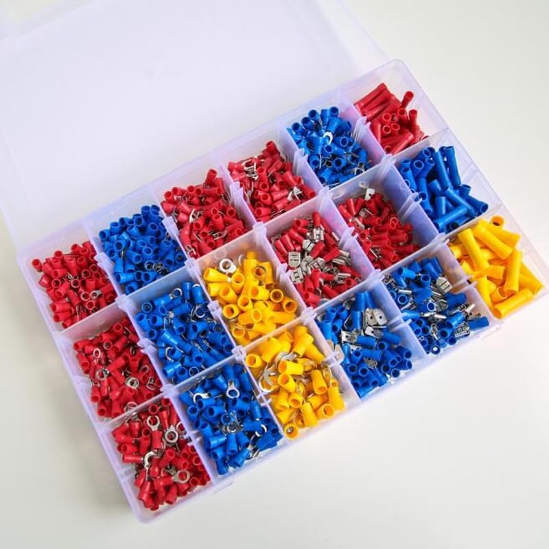 1400pcs Anti Corrosion Assorted Solid Crimping Electrical Wire Connectors Copper Terminal Set Automobiles Tool Insulated VUQLDHAYZ