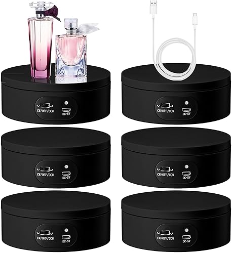 Hoteam Turner Cup - Soporte de exhibición giratorio para vaso de epoxi con purpurina de 360 grados, plataforma giratoria automática, mesa giratoria