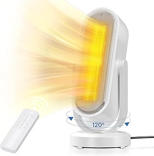 2000 W Fan Heater Digital LED Display, Space heater with 3 Levels (ECO Mode), Automatic Oscillation, 0-8H Timer & Remote Control, Electric Heating Fans with Overheating, Tip-over Protection