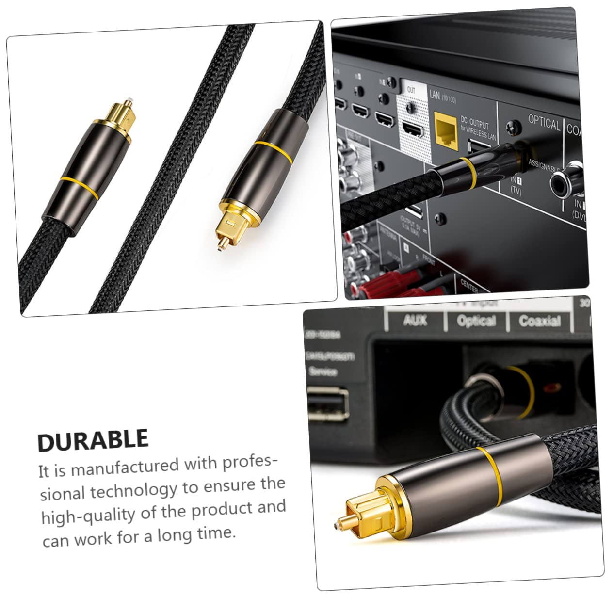 UPKOCH 3pezzi Cavo Audio Ottico Cavo Digitale Per Console Di Gioco Sound Bar e Tv Placcato Per Qualità Del Suono Superiore e Trasmissione Senza Perdite