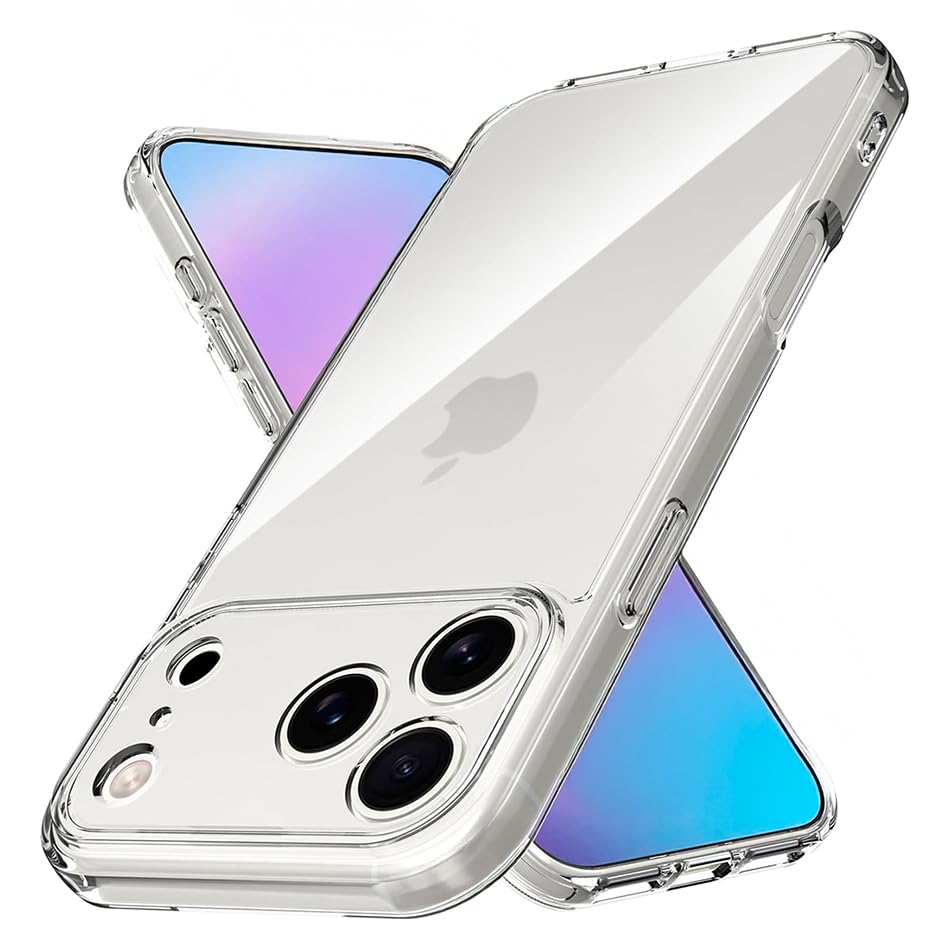 Image of Fashionury Crystal Clear Case for iPhone 17 Pro Max | Yellowing Resistance | Transparent TPU Silicone | Raised Camera Lips | Slim Transparent Cover