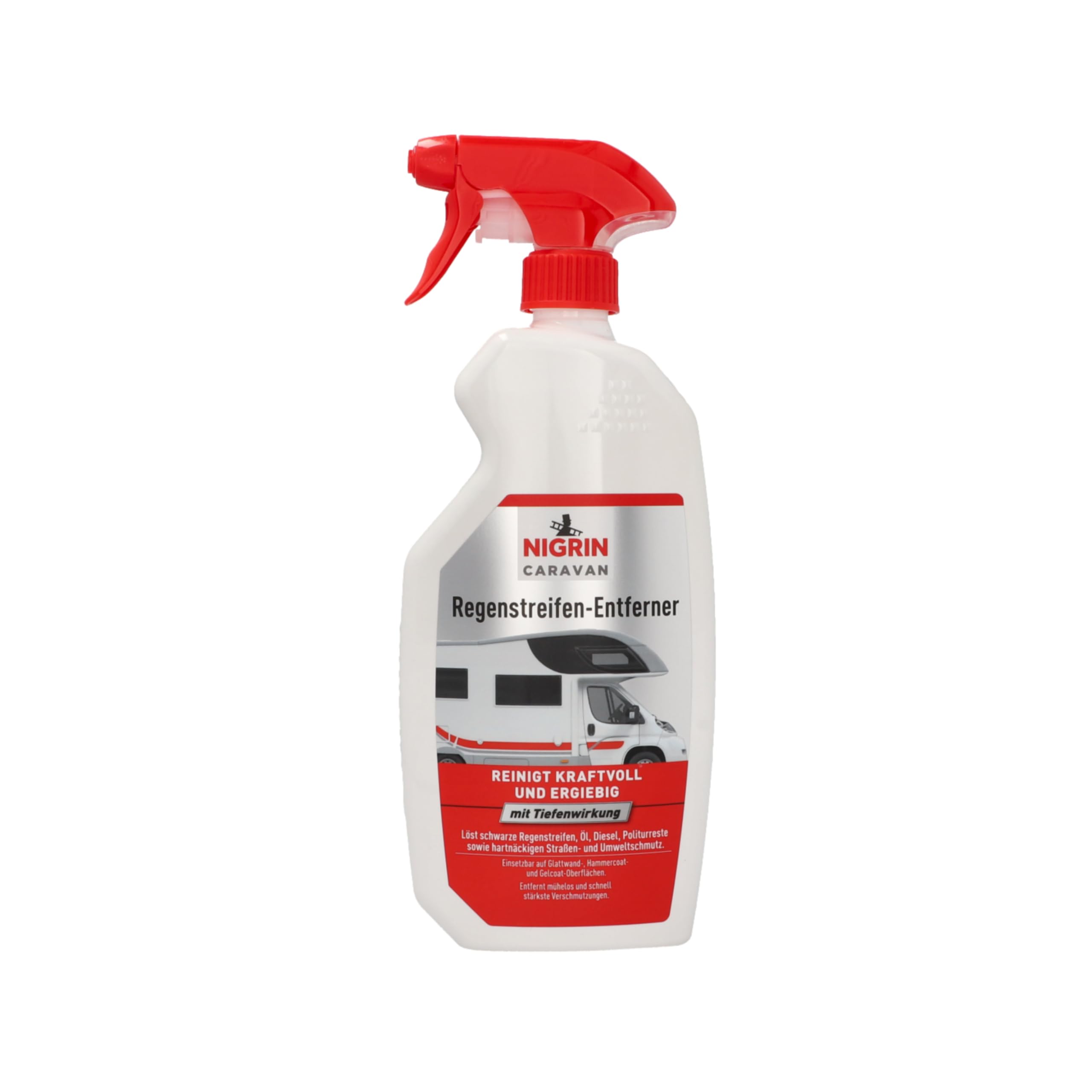 NIGRIN Caravan - Eliminador de tiras de lluvia para superficies de pintura y plástico y suelos, 750 ml