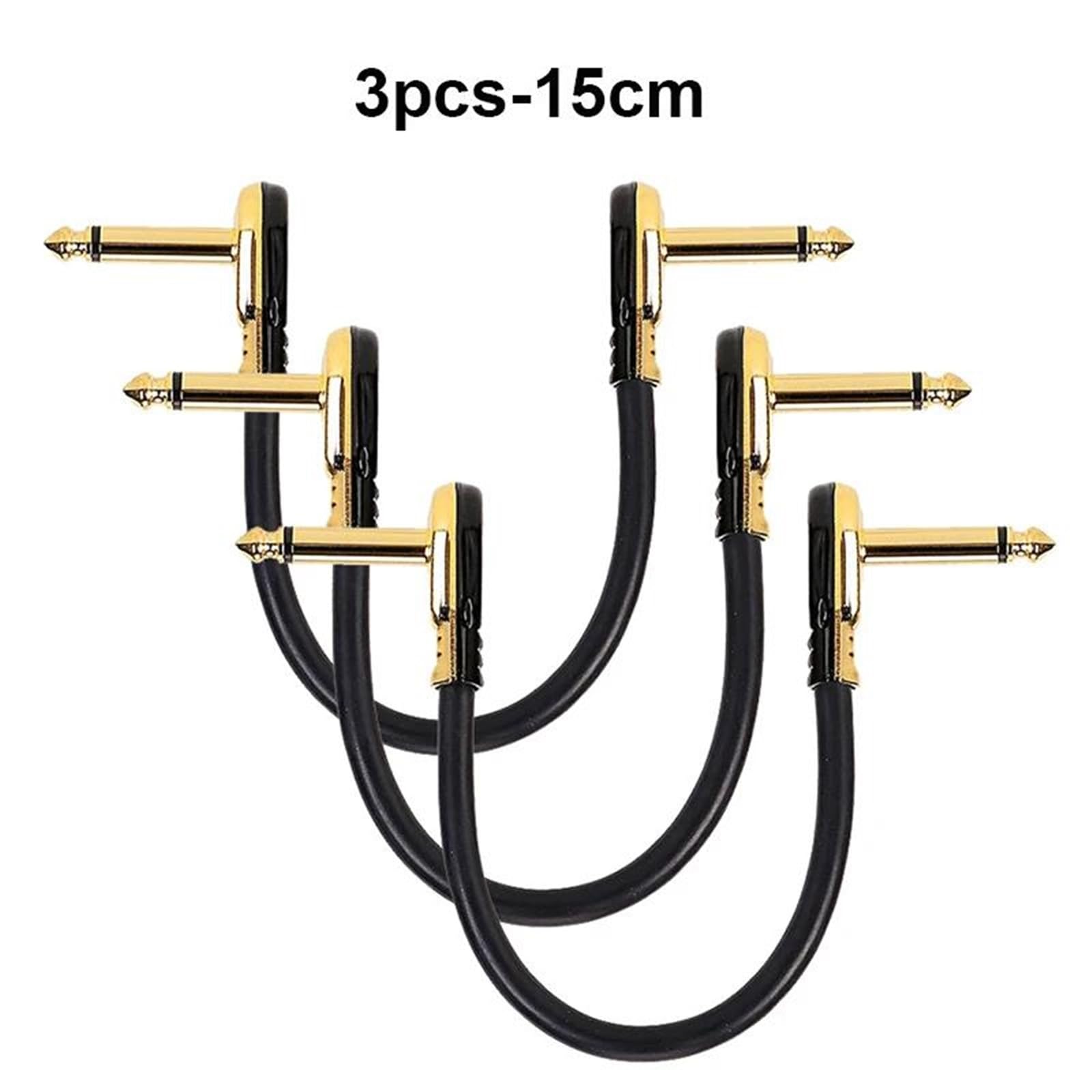 Kabel Do Pedału Efektów Gitarowych Płaski Kabel 6,35 Mm Łączący Wyjście 1/4 Pod Kątem Prostym 15/30 Cm