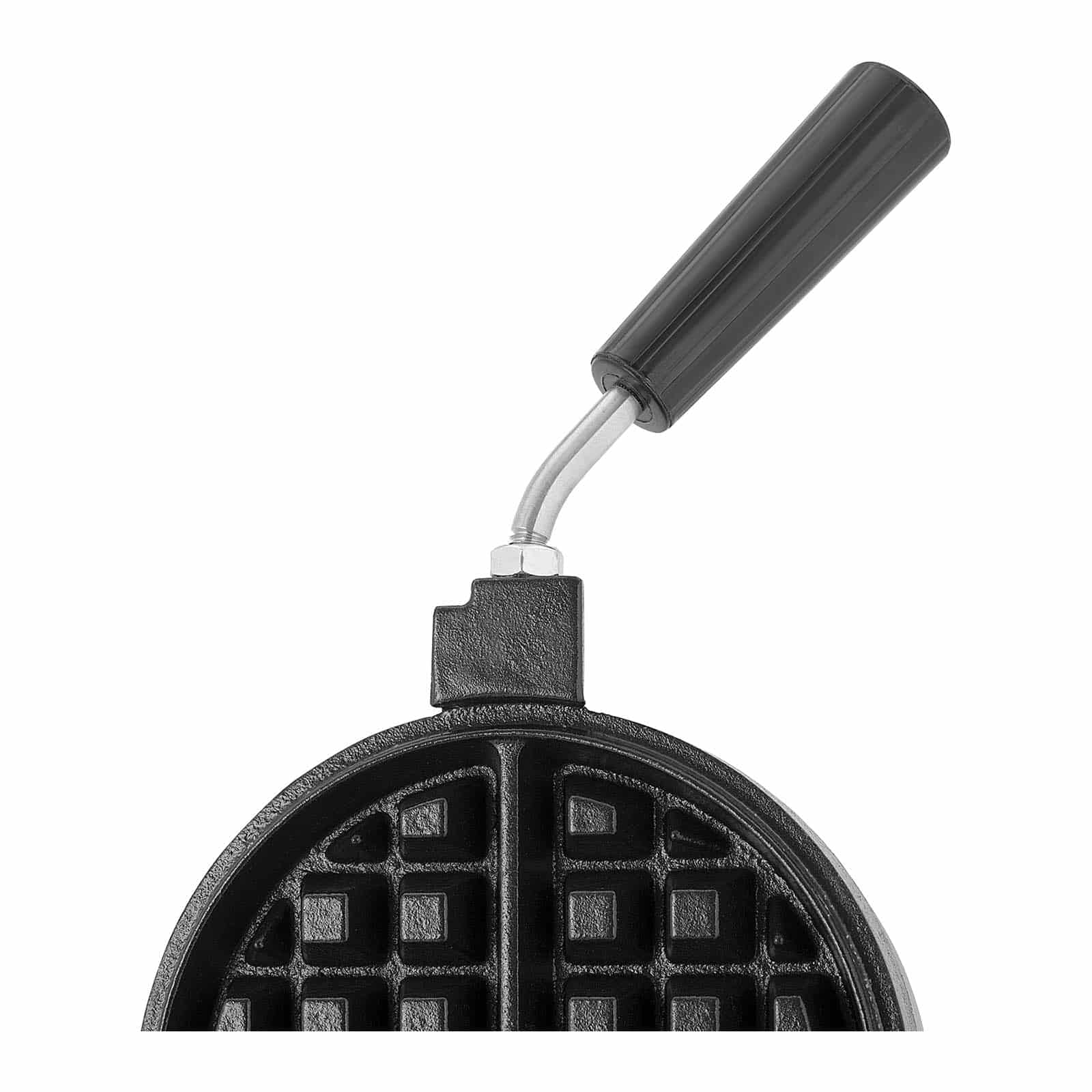 Royal Catering RCWM-1300-RE - Placa para gofres belga profesional (230 V, 1300 W, 230 °C, temporizador 99 min, acero inoxidable y hierro fundido, Ø 18 cm)