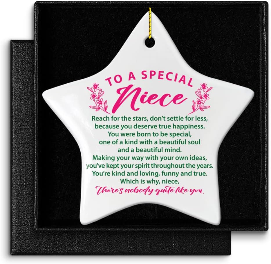 Adorno de Navidad para sobrina, con texto en inglés "You're Kind Loving Funny and True", regalo de recuerdo de graduación de cumpleaños, regalo para