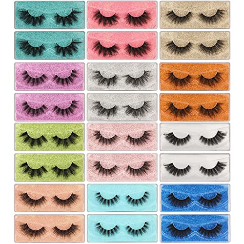 False Eyelashes 24 Pairs 3D Faux Mink Lashes Pack 12 Styles Dramatic Eyelashes Fake Eyelashes Bulk Lashes Wholesale by Pawotence