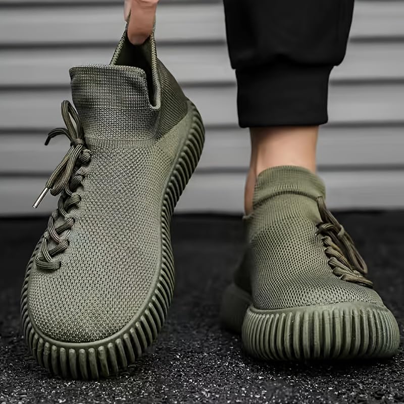 Men's Solid-Color Canvas Shoes, Comfortable Rubber-Soled lace-up Shoes2