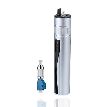 Rechargeable Visual Fault Locator - Fiber Optic VFL Tester Kit With 5km Range and FC Male to LC Female Adapter