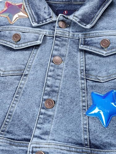 Image of Girls Full Sleeve Solid Crop Denim Jacket