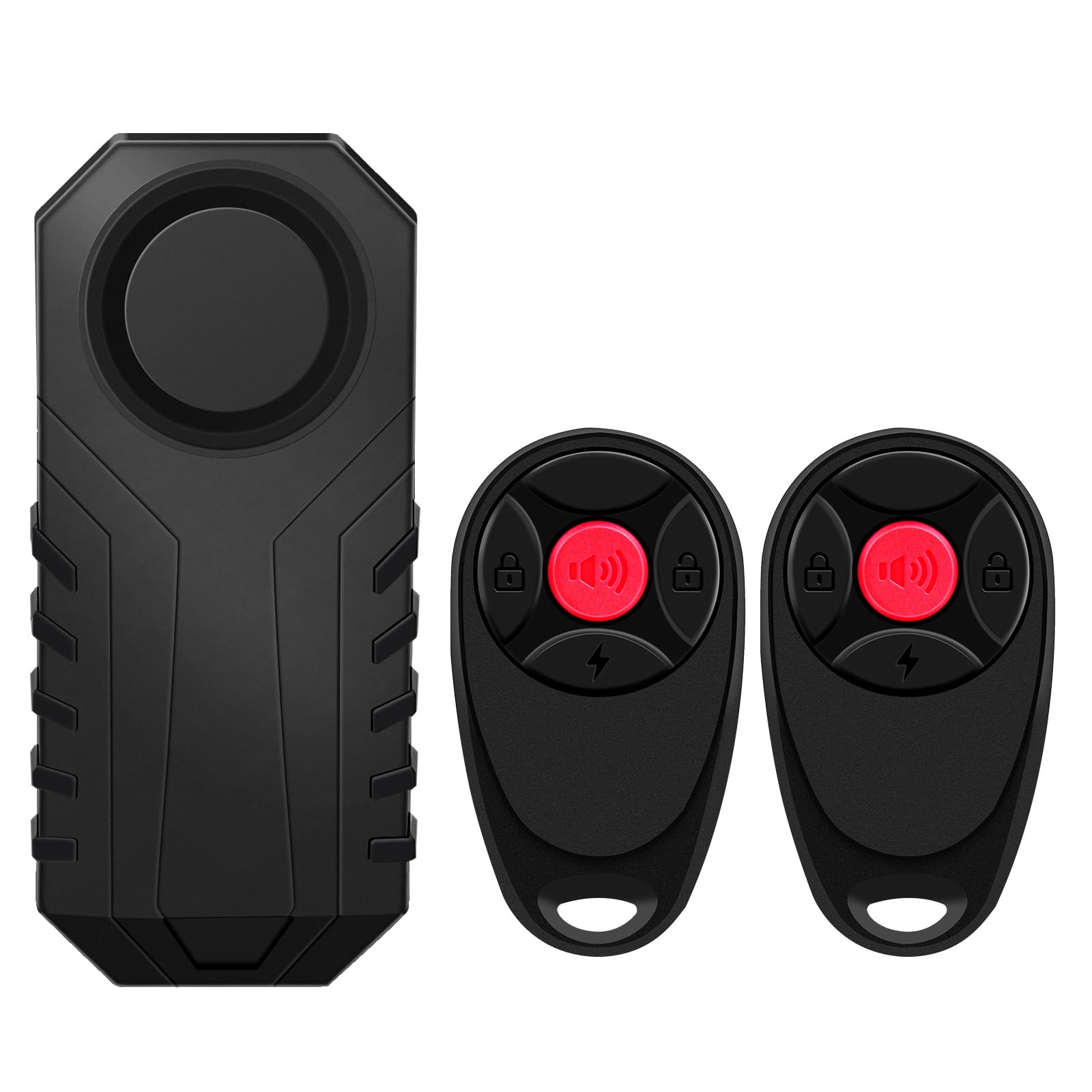 USUPERINK Bike Alarm, 113dB Bicycle Alarms for Ebikes, Volume&amp;Sensitivity Adjustable Motorcycle Alarm with 2 Remotes, Waterproof Anti Theft Wireless Vibration Sensor for Car Motorcycle Scooter Ebike