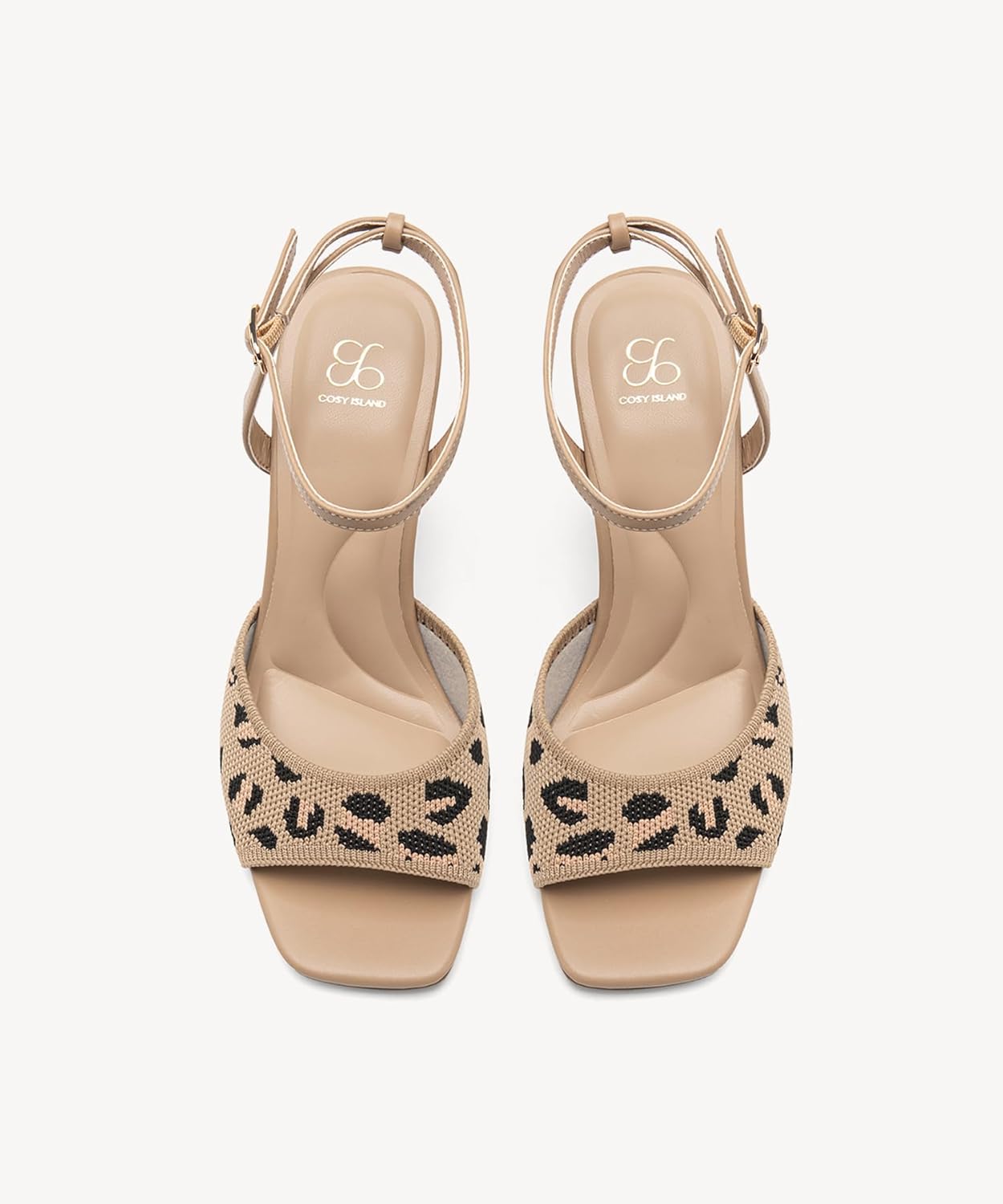 NEWBELLA Women's Square Toe Heeled Sandals - Chunky High Heels with Adjustable Ankle Strap Design, Comfort Dress Shoes for Wedding, Party, Evening, Leopard 7.5 - Image 7