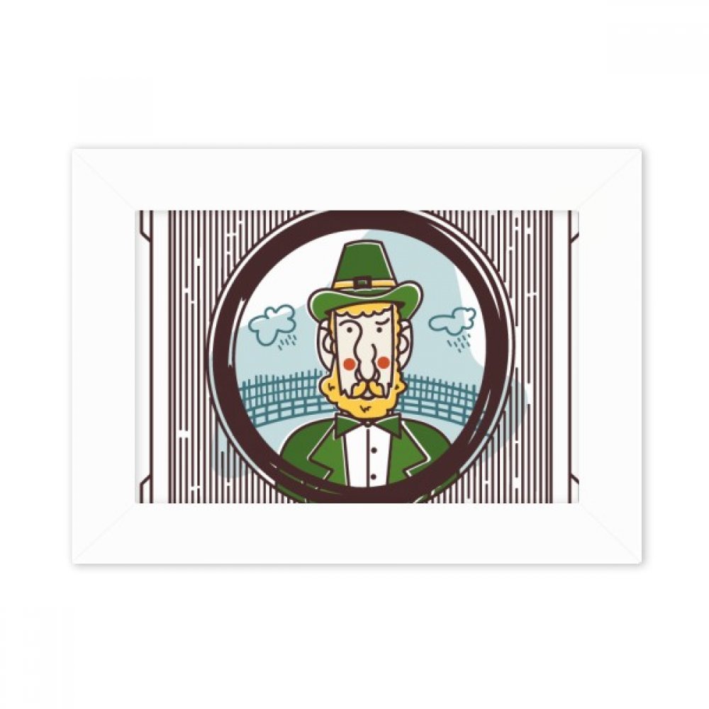 Cadre photo blanc 5x7 pouces motif parachimie vert pour bureau