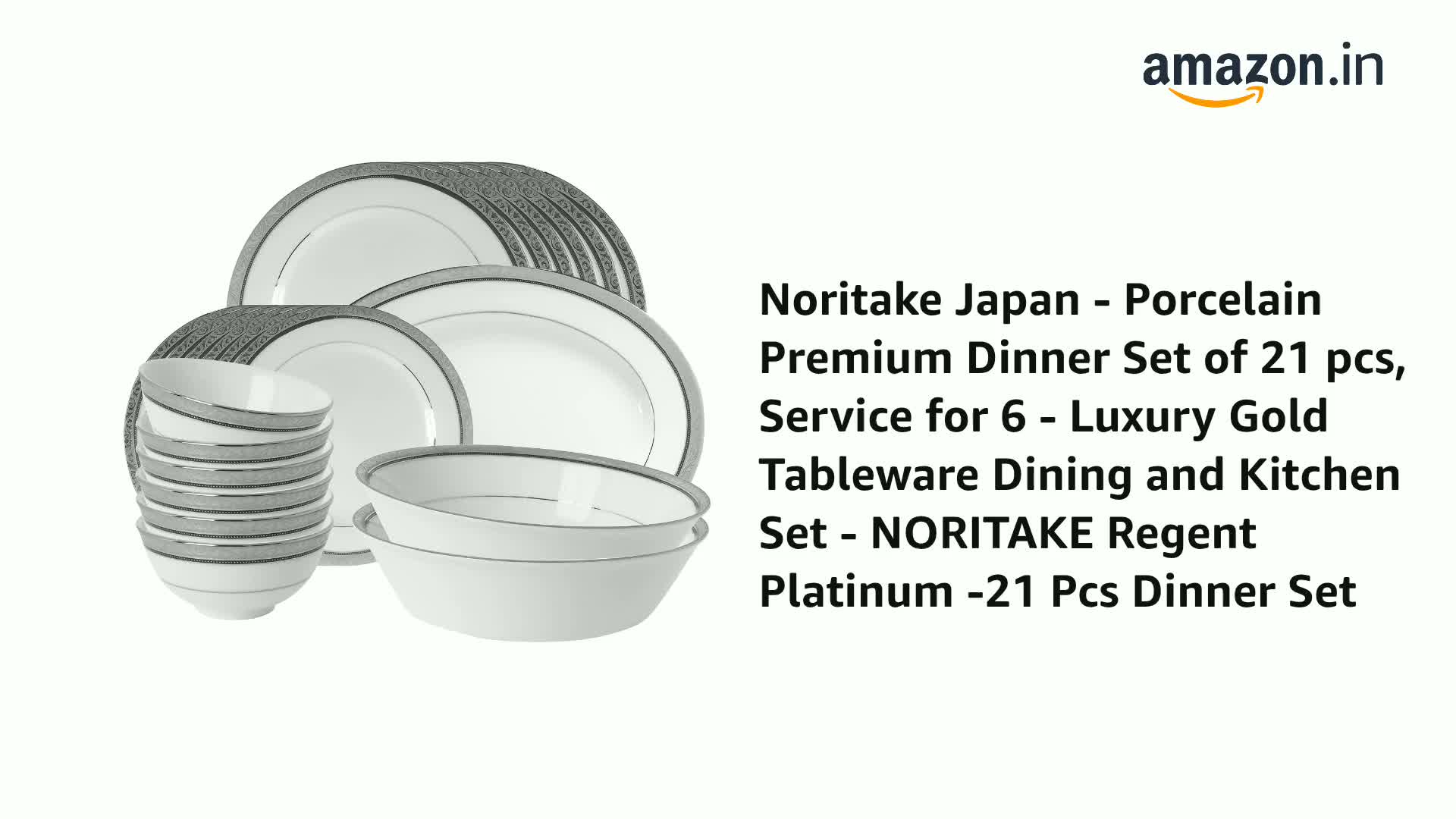 Noritake Japan - Porcelain Premium Dinner Set of 21 pcs, Service