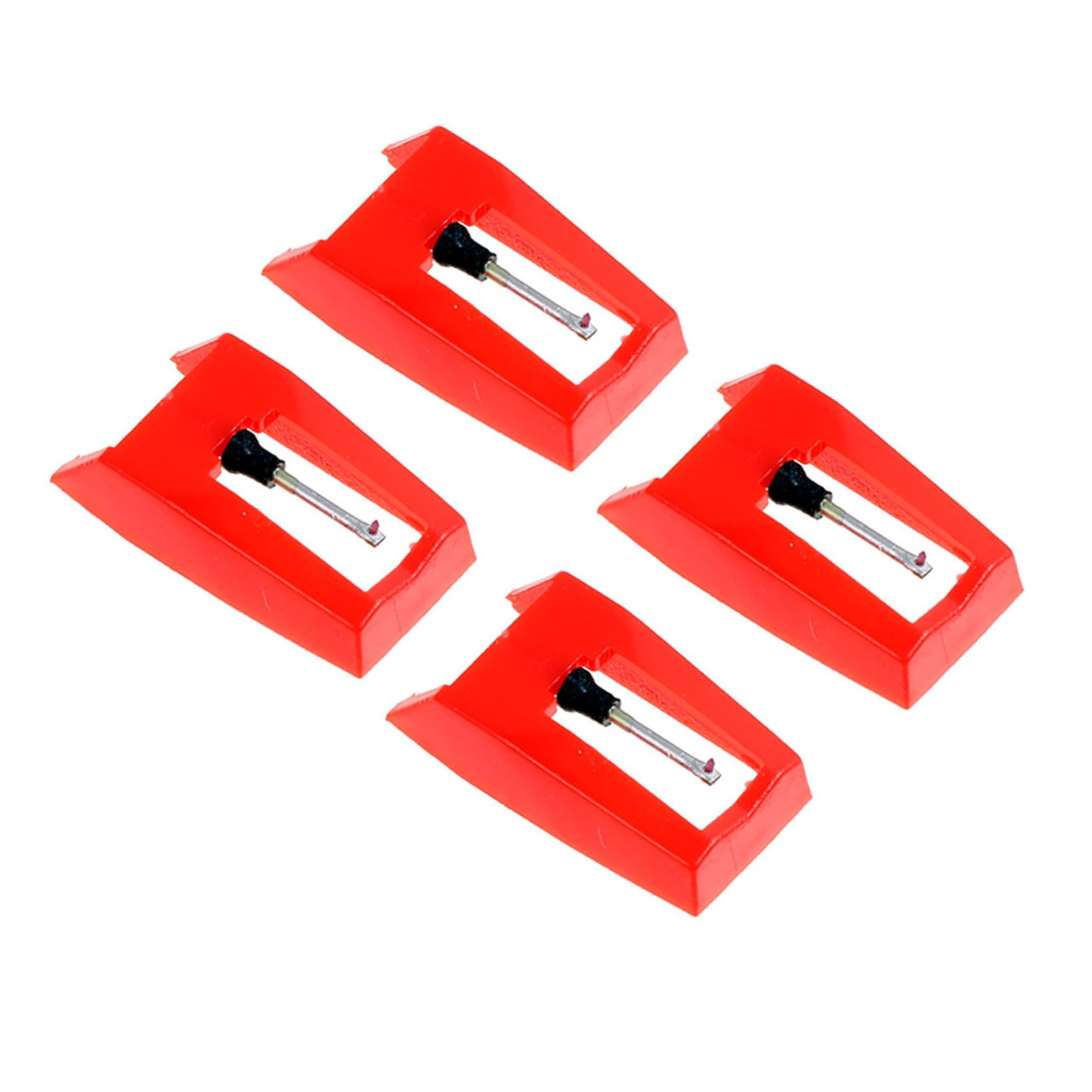 4pcs Red Record Player Stylus for Cartridge, Vintage Portable