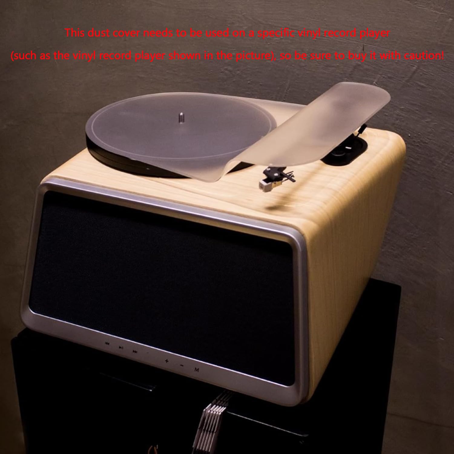Copertura antipolvere per giradischi, cuscinetto protettivo per giradischi in vinile, design in acrilico satinato, blocca la polvere e migliora la qualità del suono