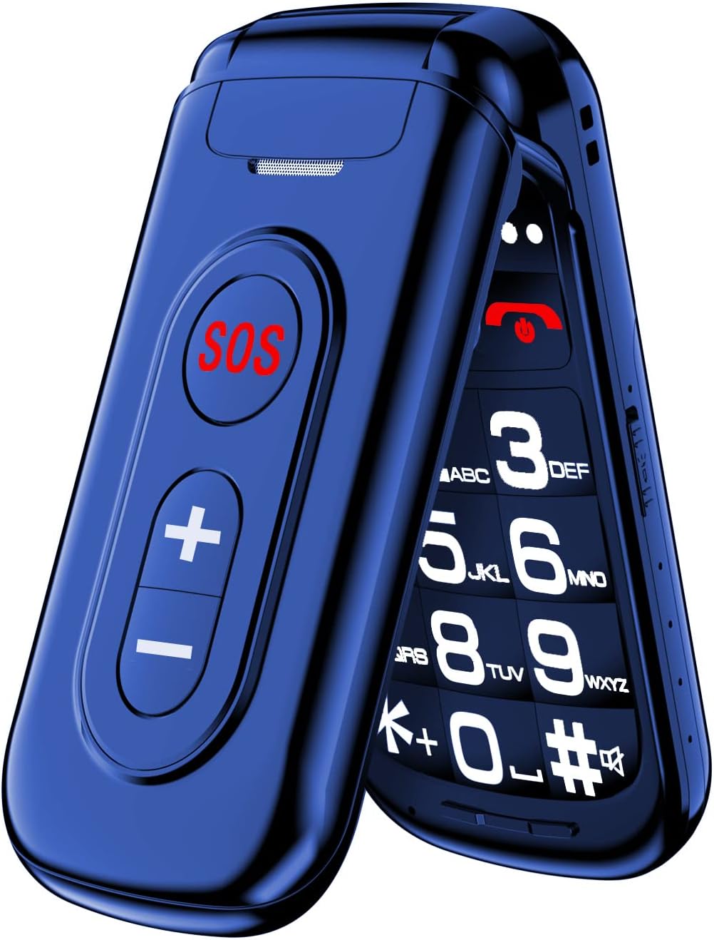 Guwet G936 Big Button Mobile Phone for Elderly, Senior Flip Phone with 2G GSM, SOS Function, 1400mAh Battery, Torch, FM Radio, Dual SIM, Blue