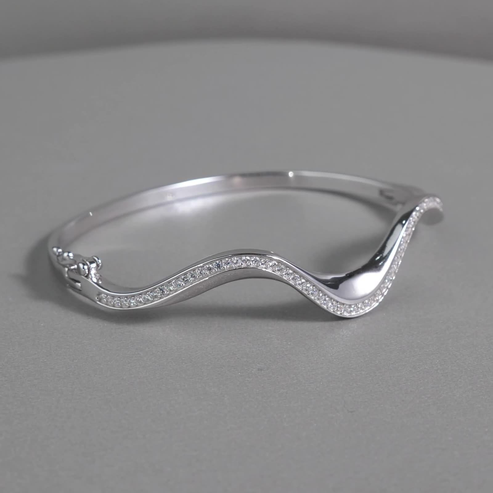 Bracelet for Women, Armreif Silber Set mit Künstlichem Diamanten Silber Weißgold & Pt950