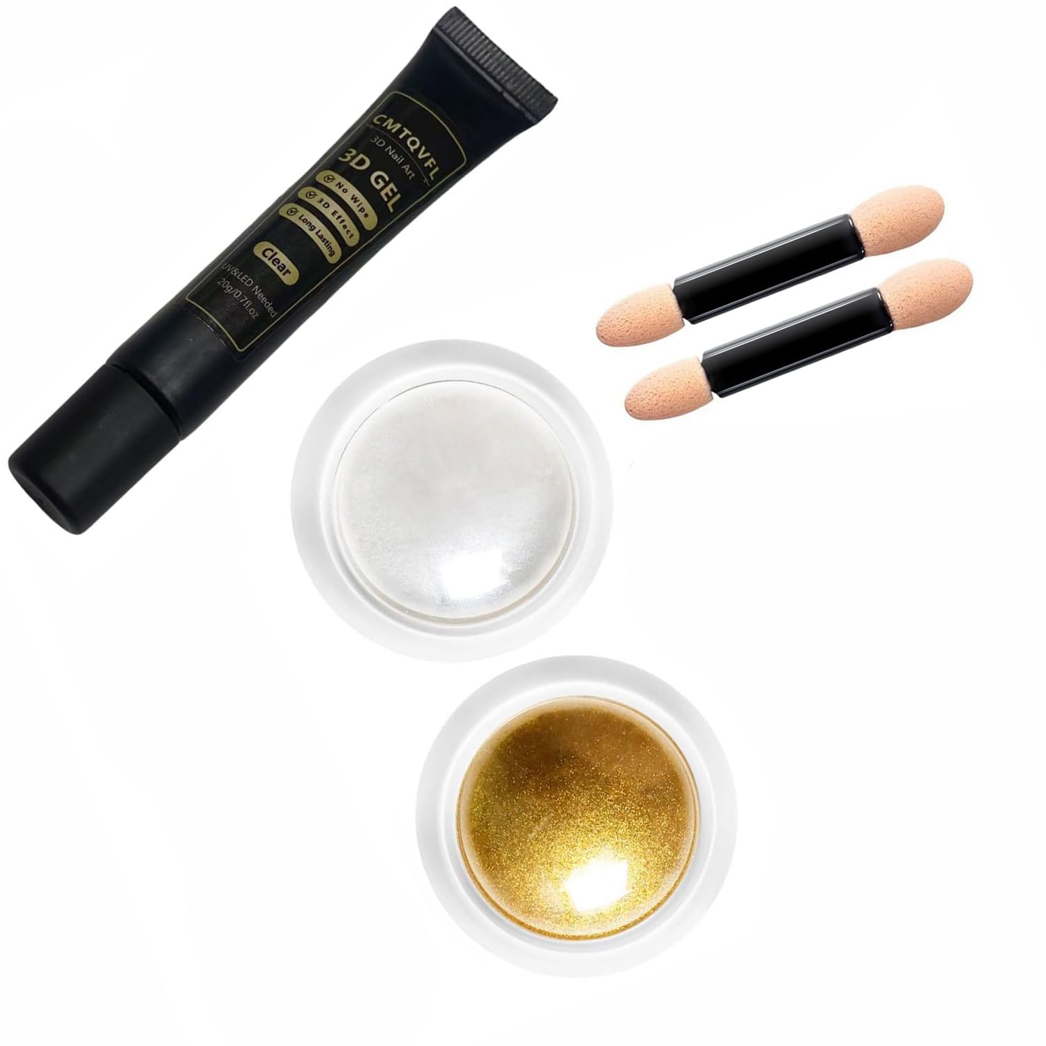 4 in 1 Upgrade 3D Gel Nail Gold Chrome Nail Powder
