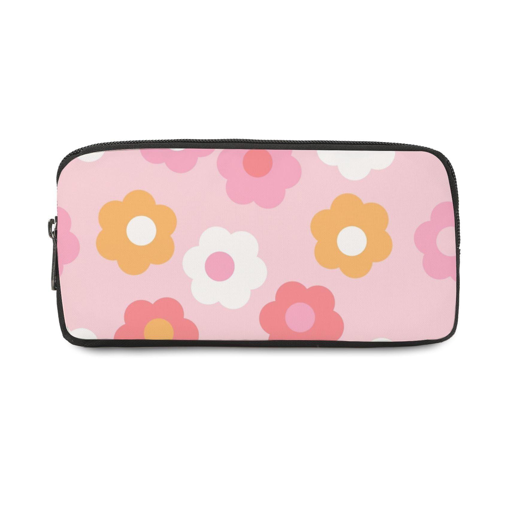 Nudoraw Cute Pink Floral Pencil Case, Multi Function Organiser, Aesthetic Practical Design, Suitable for Secondary School Students Adults