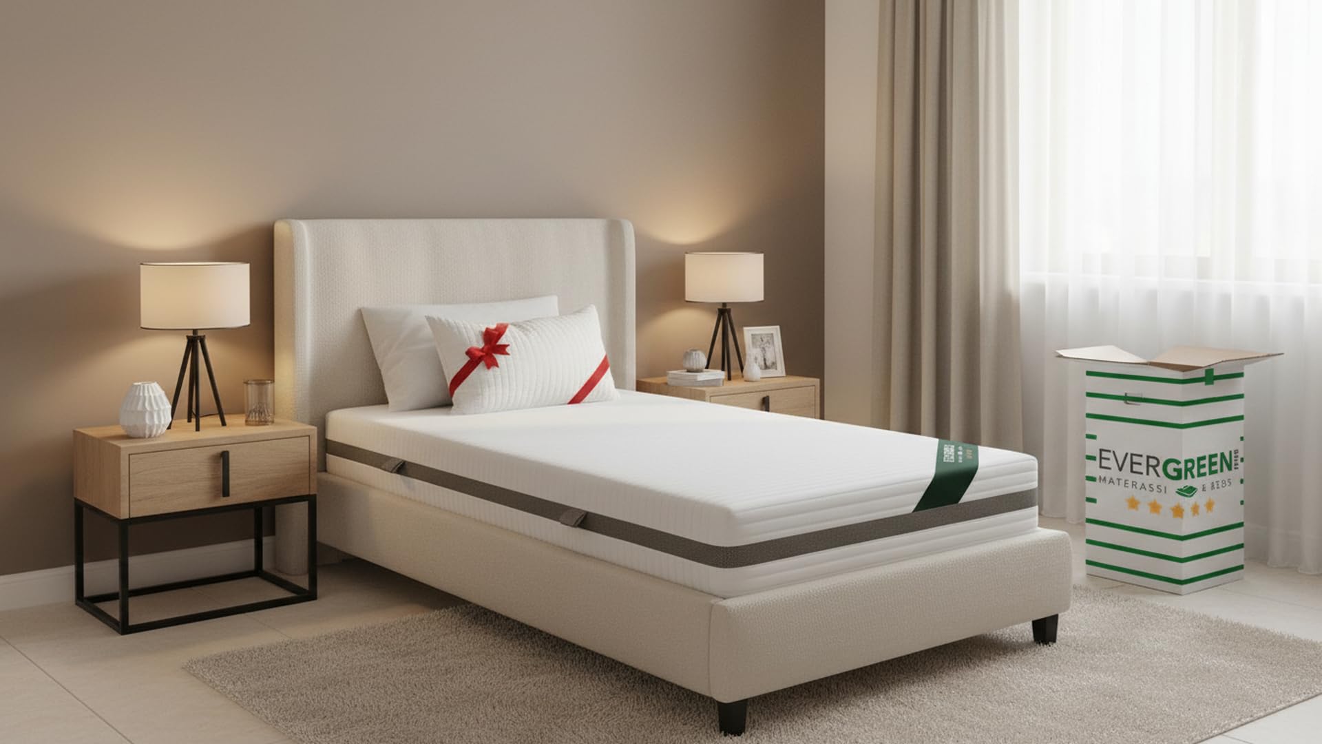 Evergreenweb - Materasso una Piazza e Mezza 120x190 Alto 18 cm + Cuscino Memory Foam GRATIS, Lastra in Waterfoam Ortopedico Rivestimento SFODERABILE Effetto Massaggiante per tutti Reti e Letti, SLEEPY