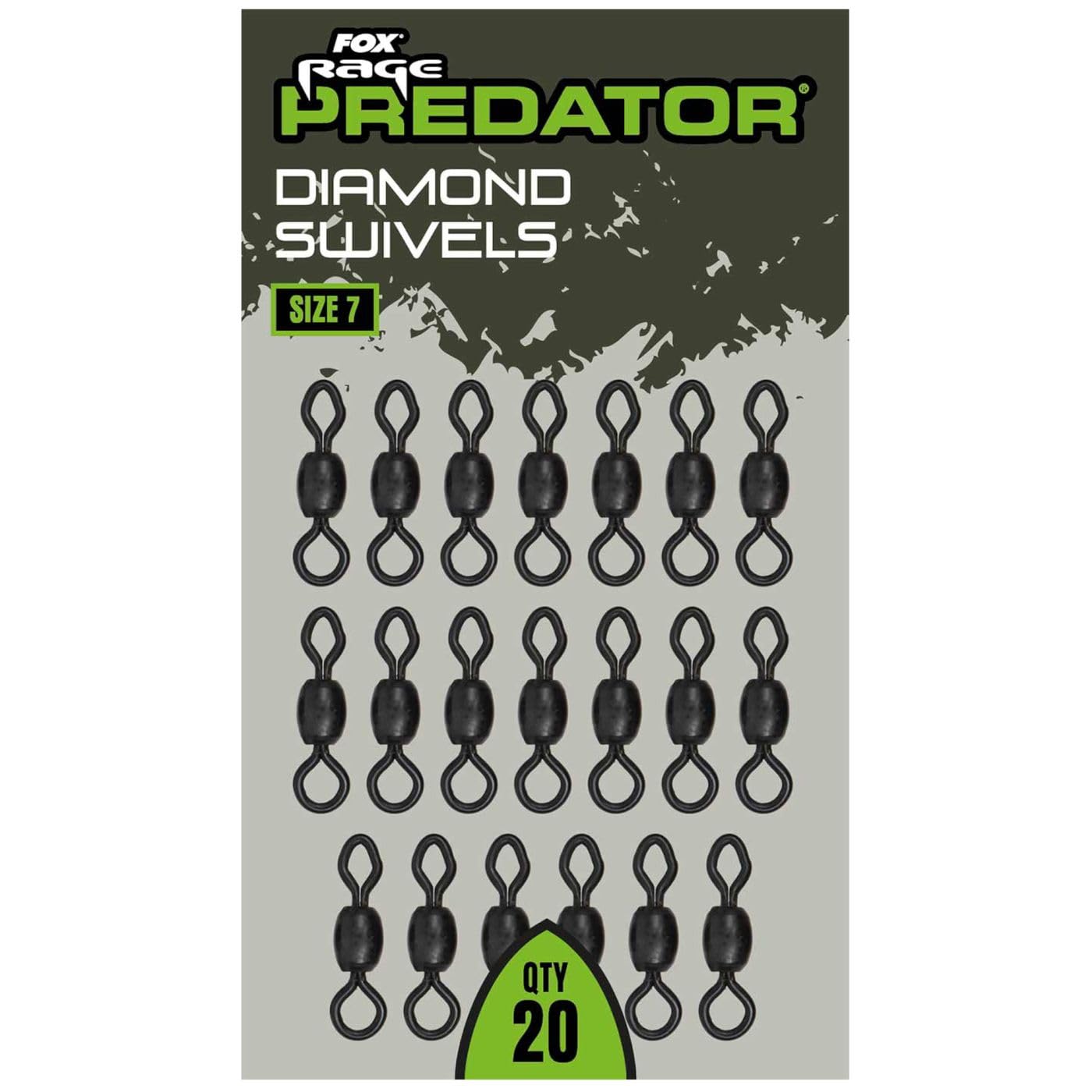 Fox Rage Predator Diamond Swivels Size 7 FAC108
