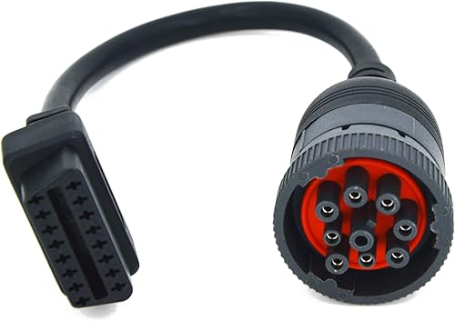 9pin OBD Cable for Truck OBD Extension Converter Cable for Heavy Duty Truck to 16pin Female OBD2 Scanner Adapter Reader for Diesel Turck