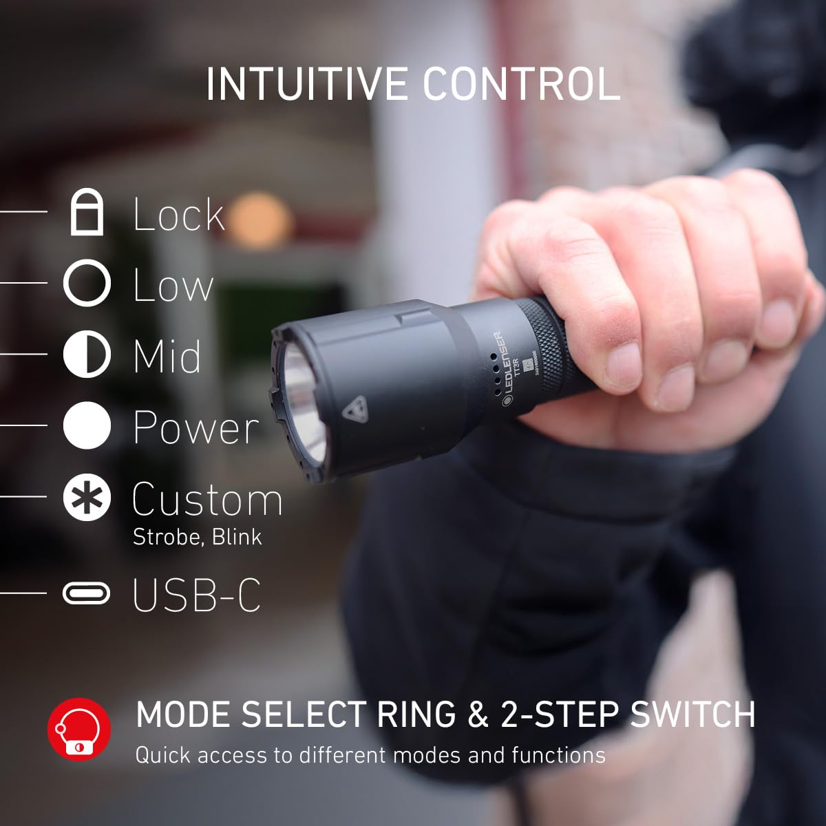 Ledlenser TT3R Tactical Torch Rechargeable, LED 1900lm, 7 Modes