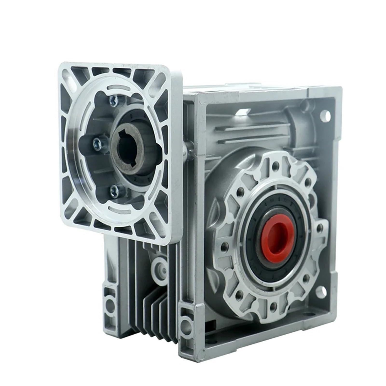 NMRV 075 10:1 To 100:1 Worm Gear Reducer Gearbox With 19MM 22MM Input 28mm Output For CNC Engraver 110 130 ST Servo Motor 1Pcs(130x130 22mm input,40 to 1)