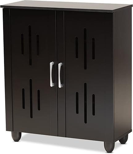 Baxton Studio Zapatería Renley, negro/plateado