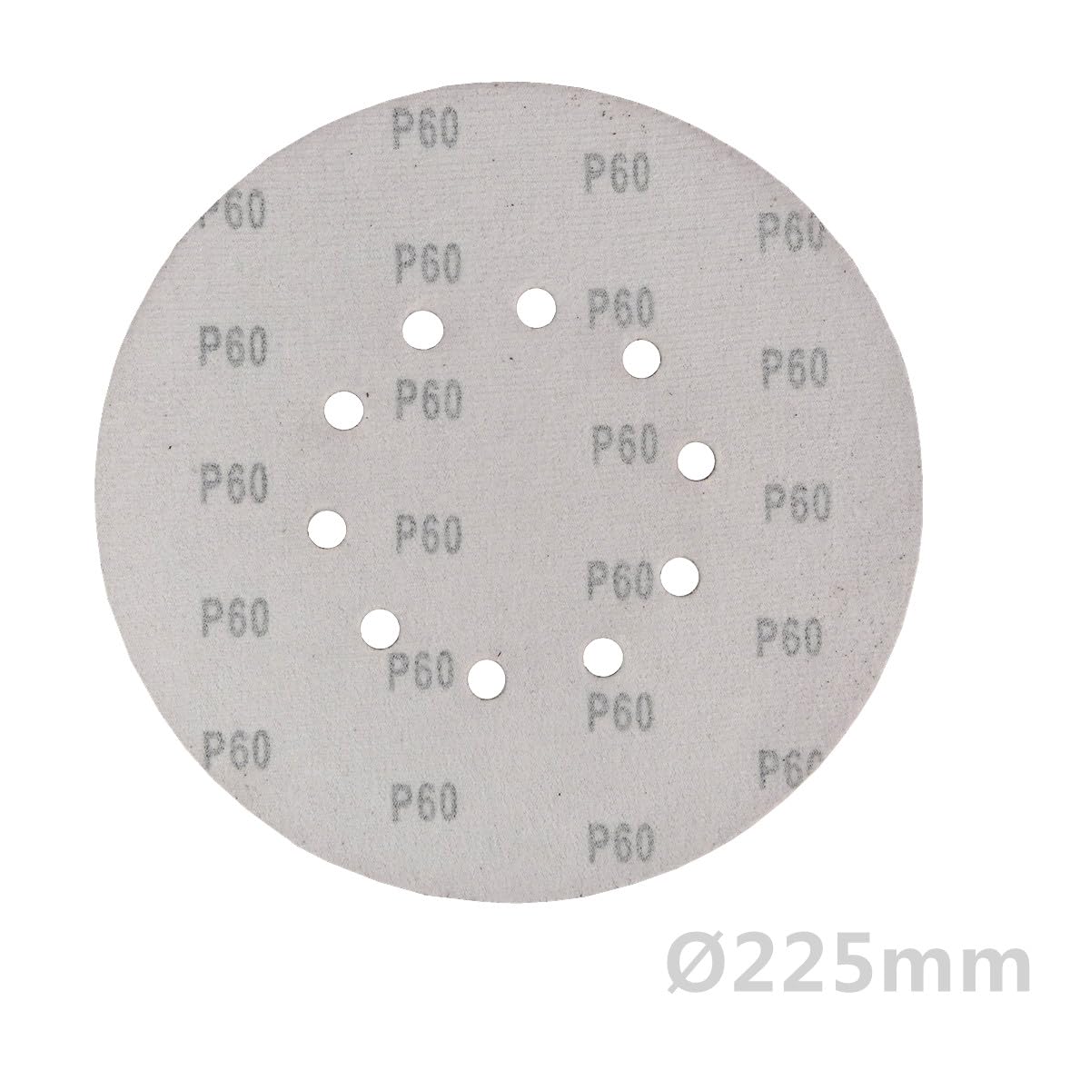 25 unidades de discos abrasivos de 225 mm de diámetro, con 10 agujeros, grano P60, lijadora excéntrica, lijadora de cuello largo, lijadora excéntrica de Bohrfux