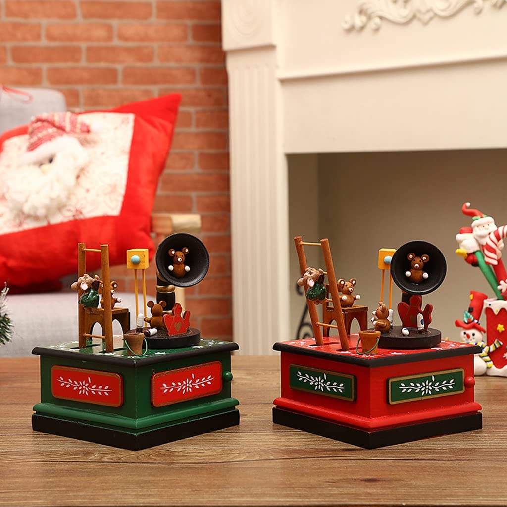 Carillon Decorazioni Classic Music Box Phonograph Modello Meccanico Casella musicale Retro Scatole di musica for ragazzi Ragazze Compleanno Regalo di Natale Decorazioni for la casa Carillon Battesimo