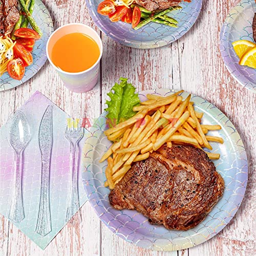 Image of Wanna Party Memaid Theme Party Plates|Underwater Theme Party Plates| Paper Plates for Birthday Parties | 8 PC | 9 inches