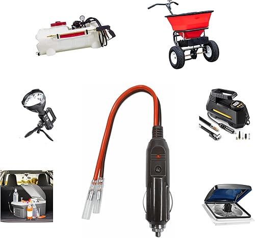 Miniatura 7 de LECODO Enchufe macho de repuesto para encendedor de cigarrillos de 12 V y 24 V con cables, accesorios de fuente de alimentación, cable adaptador de