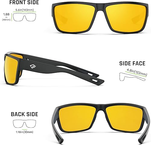 Miniatura 5 de TOREGE Gafas de sol deportivas polarizadas para hombres y mujeres, para ciclismo, correr, golf, pesca, gafas de sol TR26