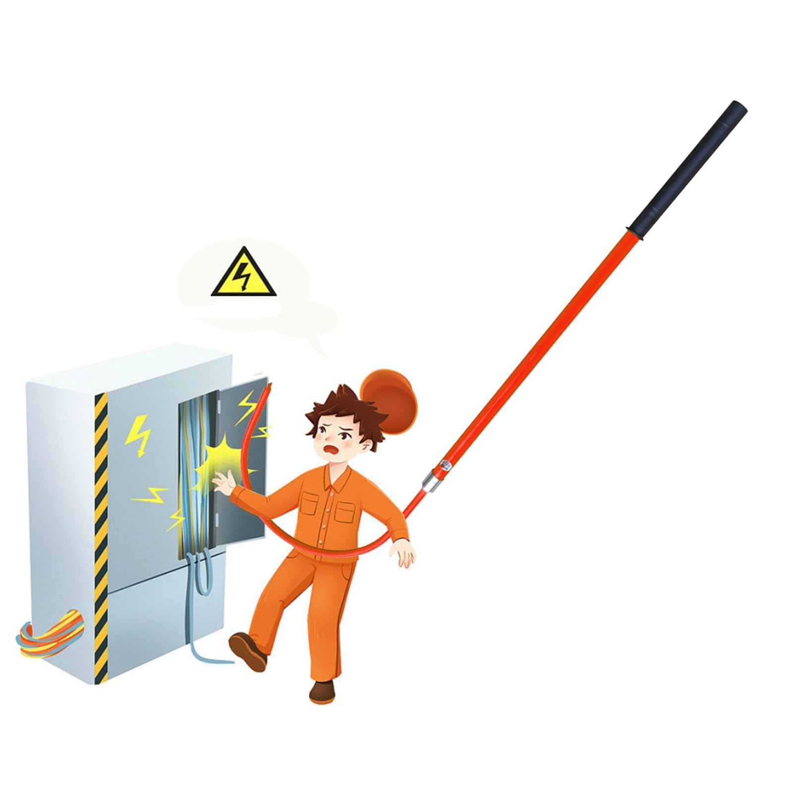 Gancho de Rescate Aislado de Alto Voltaje Tubo de Rescate Aislado Ligero para Salvavidas, Gancho de Rescate Comercial Hotstick - Seguridad eléctrica, Varillas de Salvamento de Alto Voltaje e