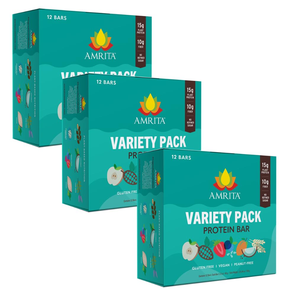 Amrita Nut Free Vegan Protein Bars 12 Pack, 12g Plant Based, Gluten Free — Amazon image 22