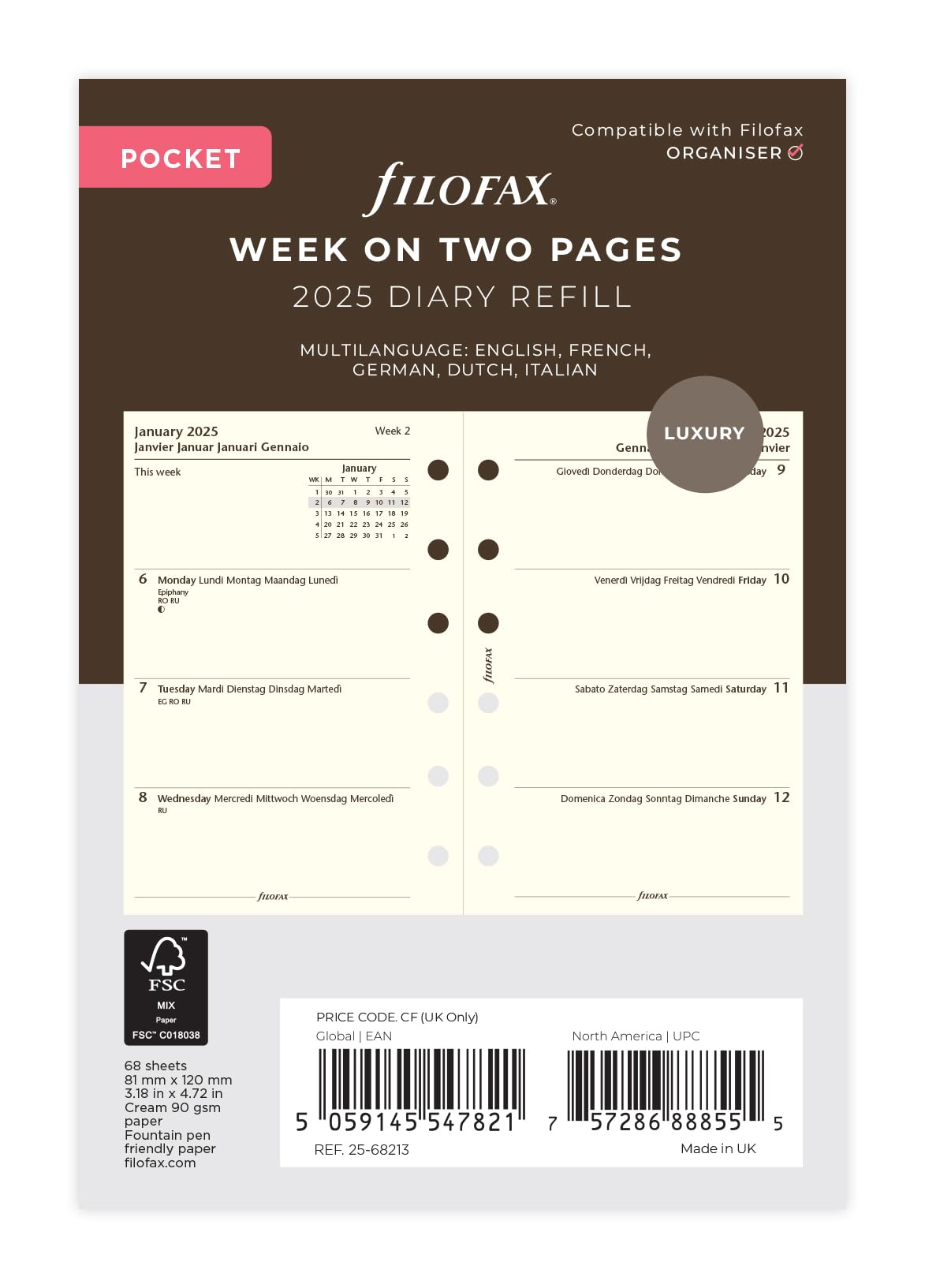 Pocket Week on Two Cotton Cream 5 Language 2025