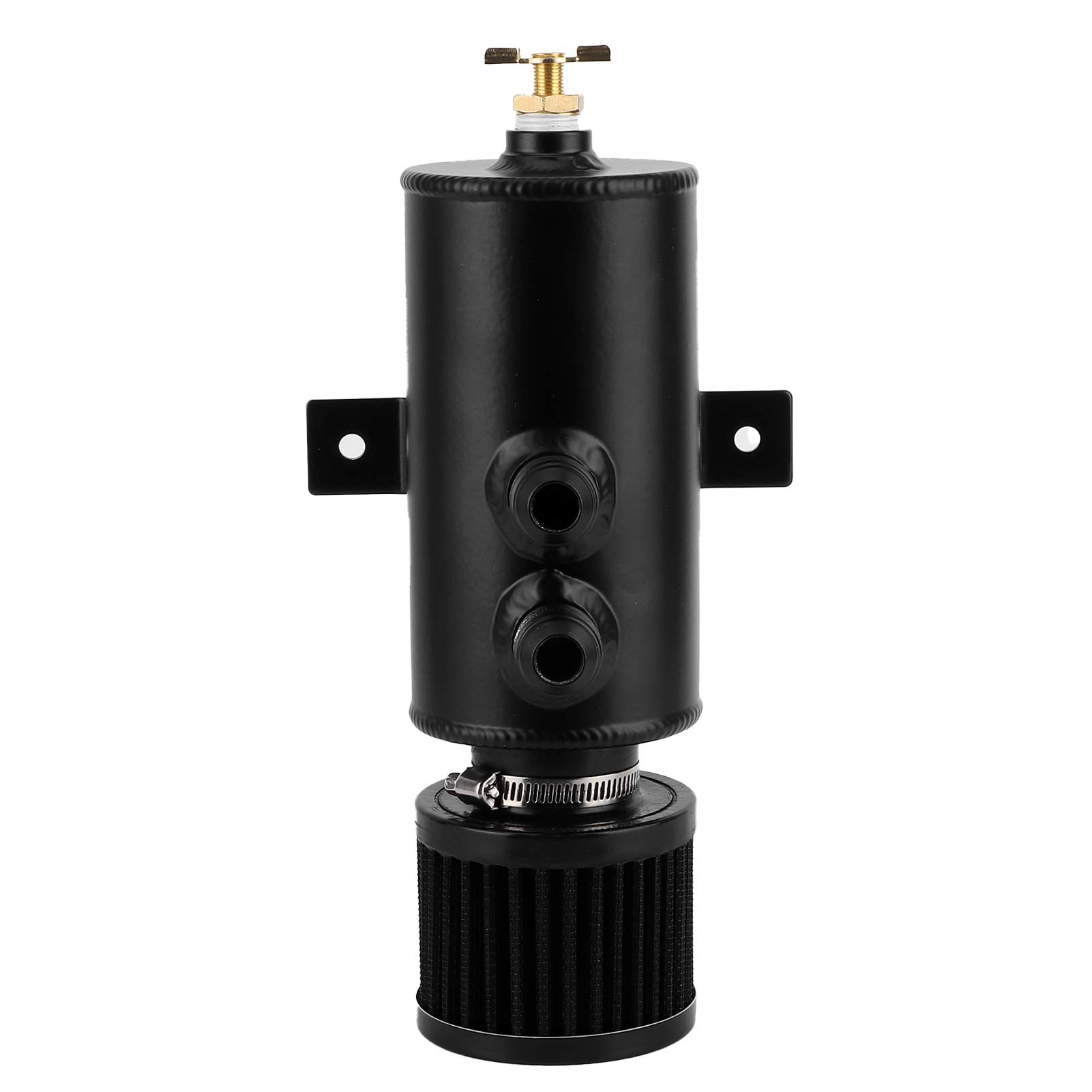 Oil Catch Can Kit Universal High Performance Belfled Aluminium Oil Resevoir z filtrem do modyfikacji silnika ciężarówki samochodowej Czarna 750 ml