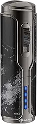 Isqueiro de charuto com suporte para charuto, isqueiro elétrico de chama tripla à prova de vento, isqueiros de butano recarregáveis com ignição eletrônica, isqueiros legais para fumar (mármore