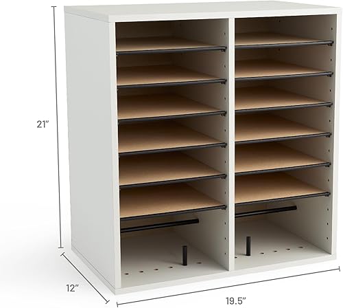 Vista 6 de Safco 9422GR - Organizador de papel y literatura ajustable de madera, 16 piezas ajustables, construcción duradera apilable, hogar, oficina, correo