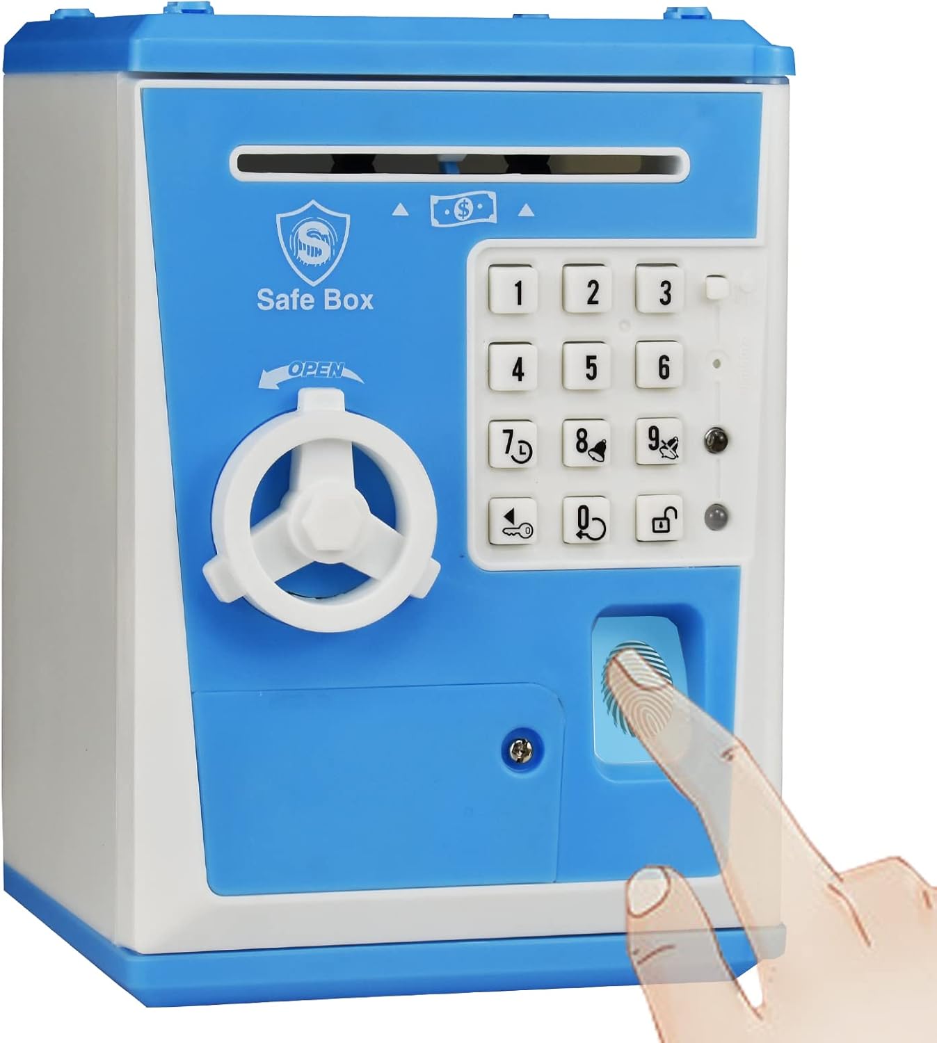 Kids Safe Bank with Fingerprint Password Talking Money Bank for Real Money Cool Stuff Gift for 5-14 Years Old Boys Girls