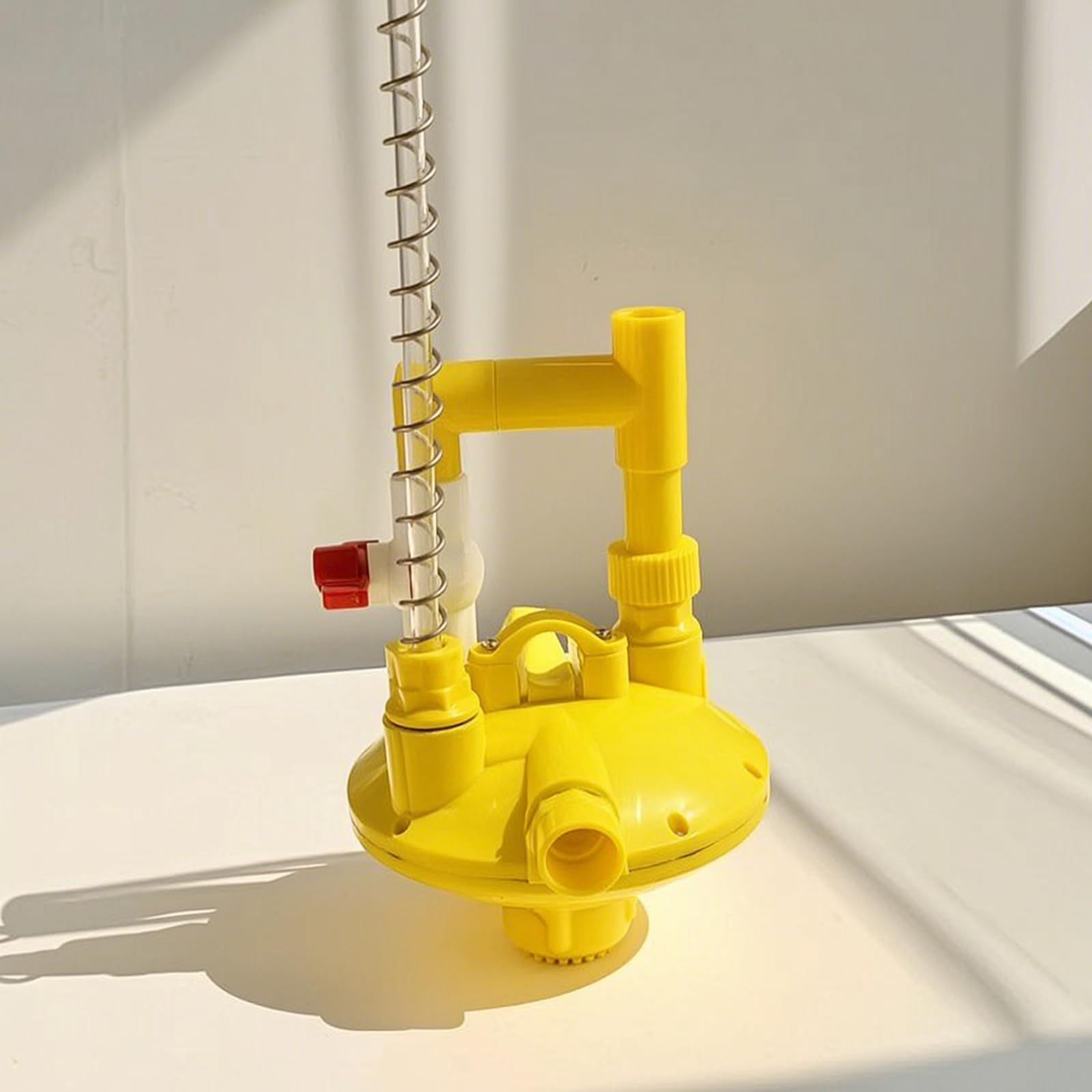 Vieh Druckventil Wasserregler Tränkeventil Druckminderer Leitungsregler aus Und Metall mit Absperrhebel Und Schlauch für Geflügelkäfige Kaninchenställe Bauernhofanlagen
