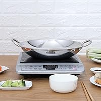 Vista 13 de DOITOOL Round Bottom Wok Pan Stainless Steel Dry Pot for Hotpot Kitchen Small Pot