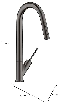 AXOR Starck Black High Arc Kitchen Faucet, Kitchen Faucets