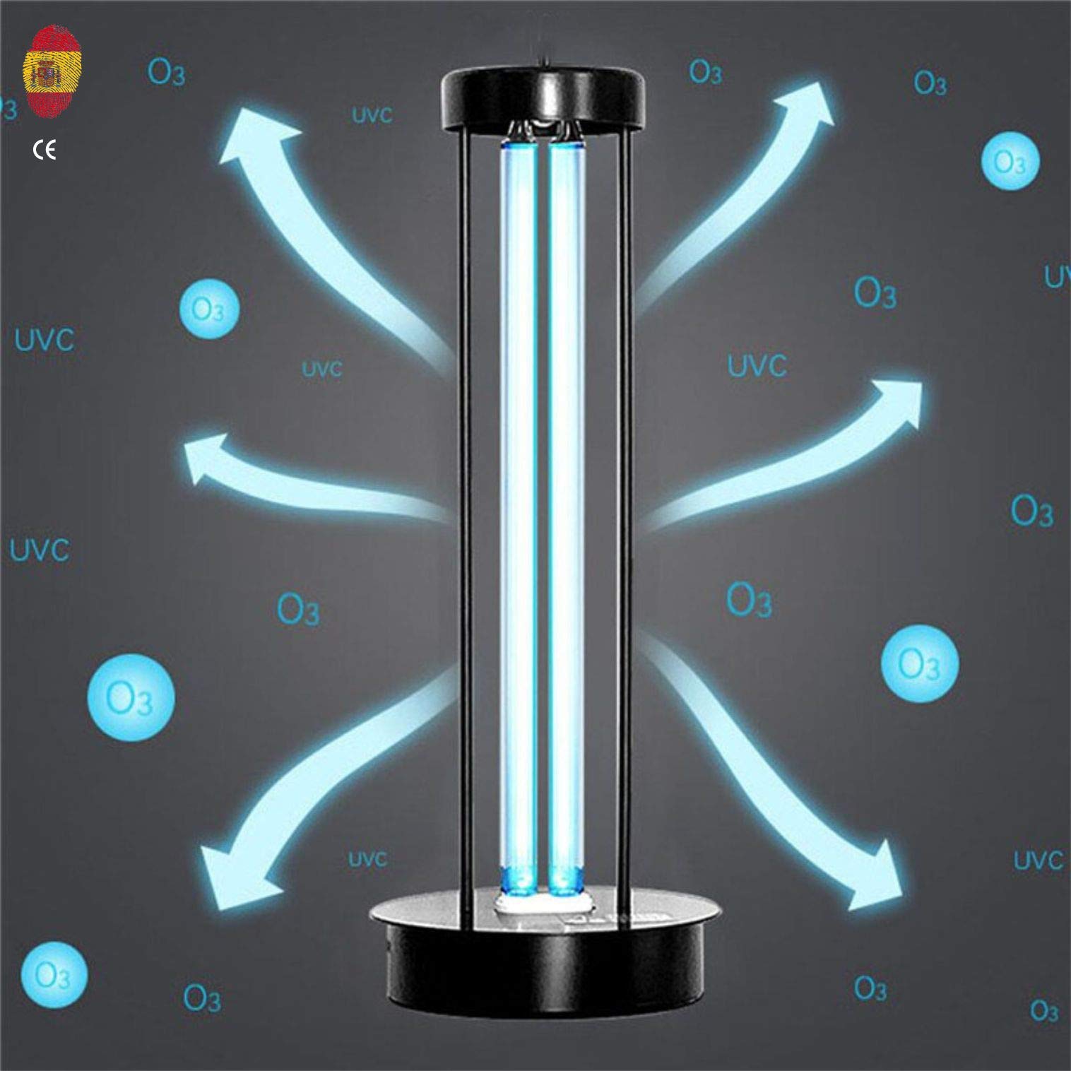 Lampara Uv, + OZONO con MD 36W y programable 15/30/60 minutos, elimina virus, bacterias, hongos.